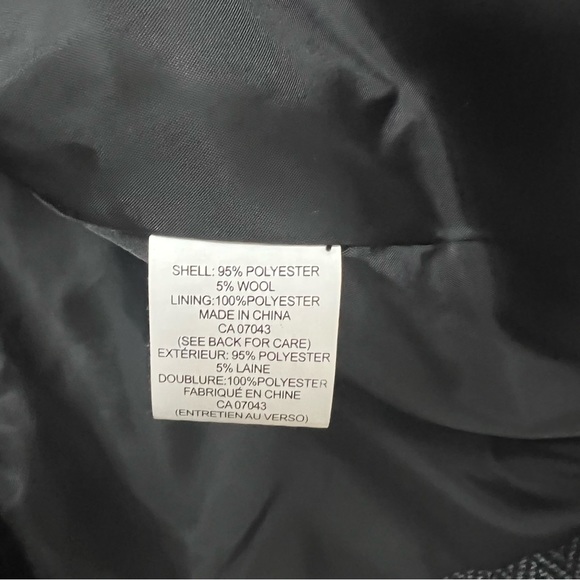 Dark Grey Herringbone Cape Single-breasted button Women's Size L/XL - Picture 8 of 10